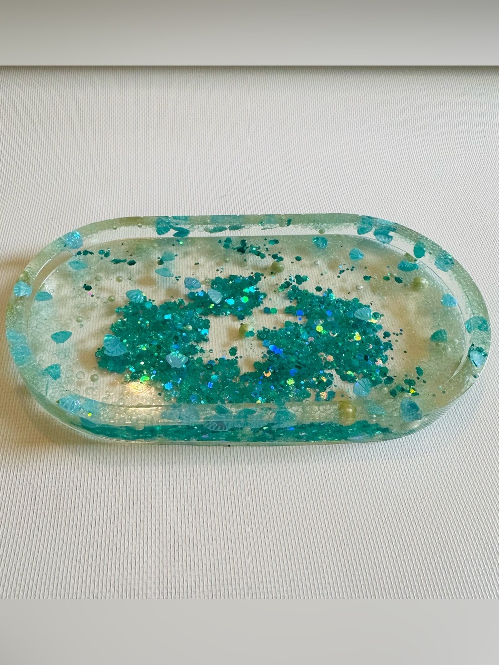 Hand Crafted Resin Mermaid Glitter Resin Trinket Dish